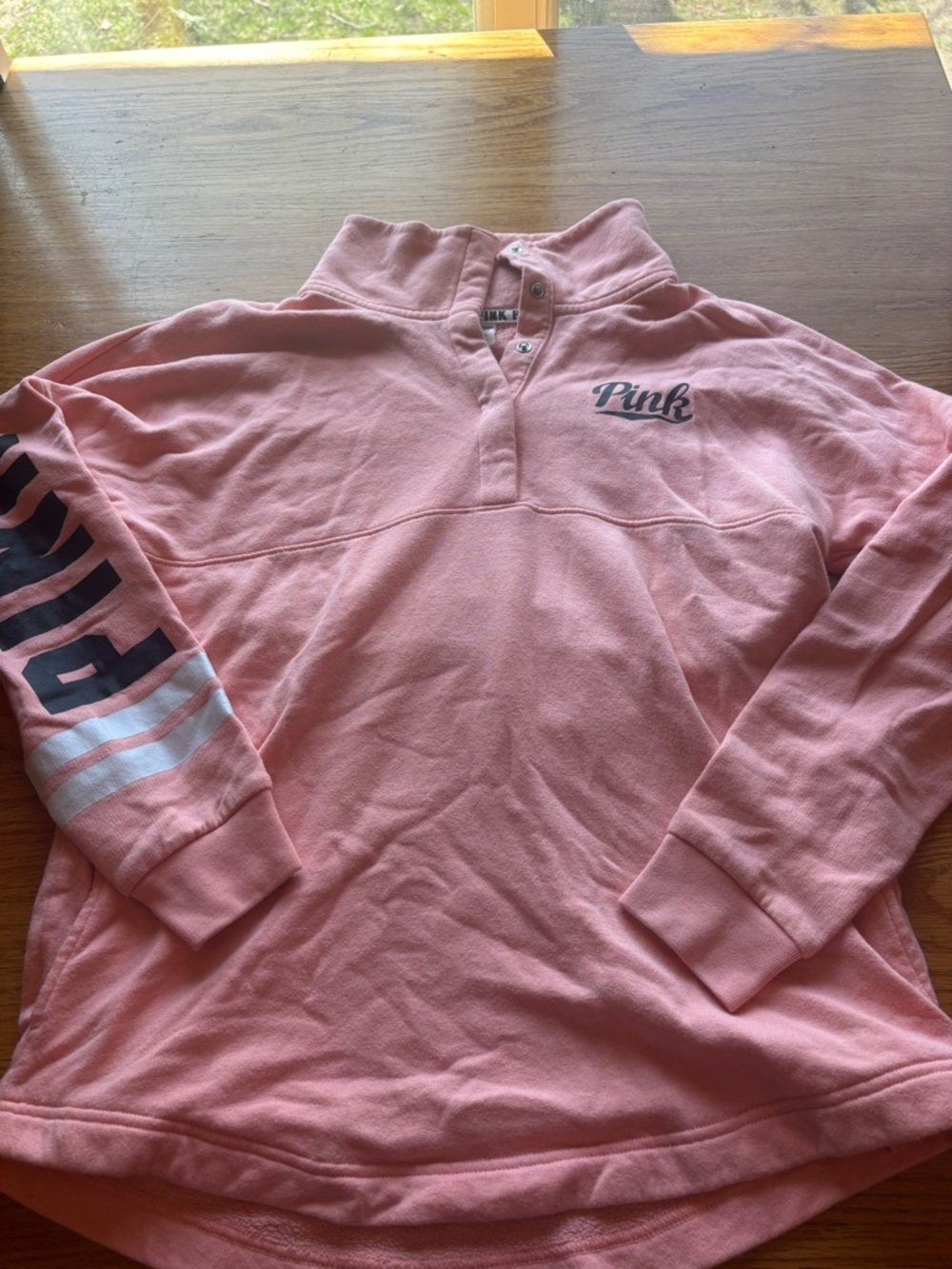 Vintage Y2K VS PINK Button Quarter Zip Size S